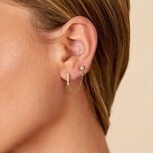 Chiefs Game Jewelry, Gold Chain Earring 1pc